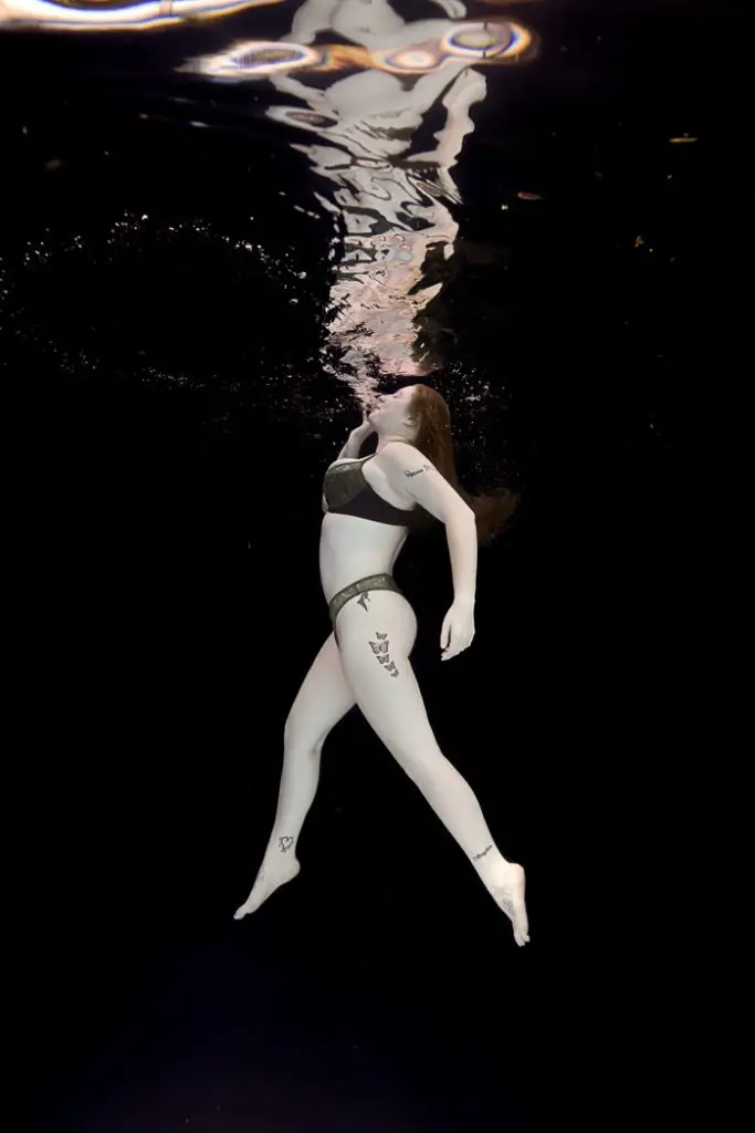 ethereal portrait of a woman underwater